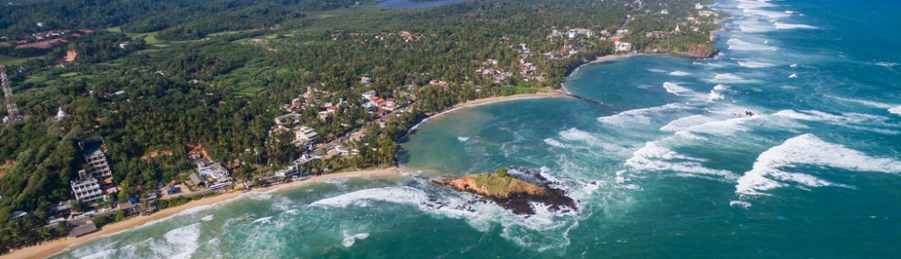 mirissa beach aerial view