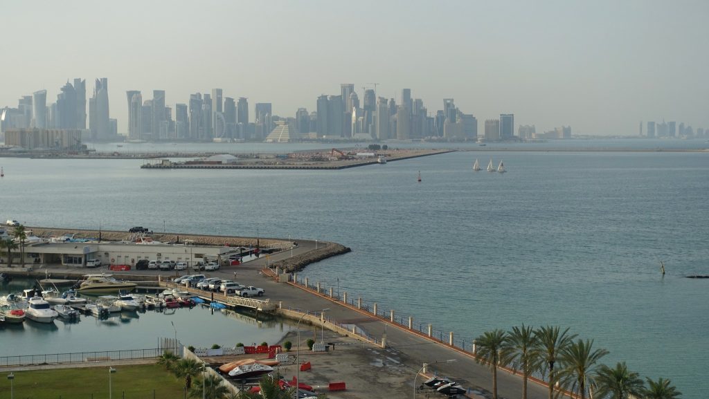 Doha skyline from the Marriott Hotel, Qatar